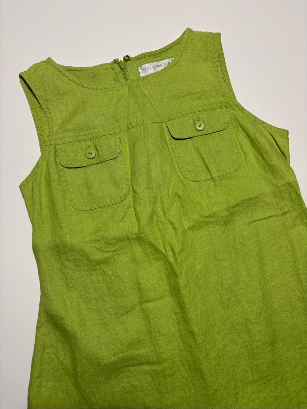 Petite Sophisticate Lime Green Linen Maxi Dress